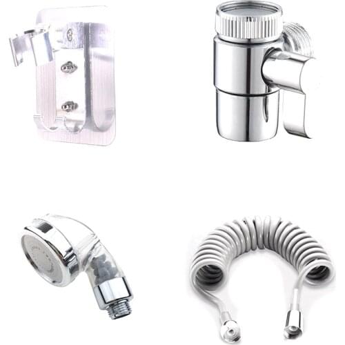Bathroom Faucet Extender External Shower Head Washbasin Tap Water Divider Flexible Small Nozzle Set for Hair Wash