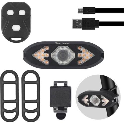 Smart remote control turn signal rechargeable tail light night mountain bike with horn warning light