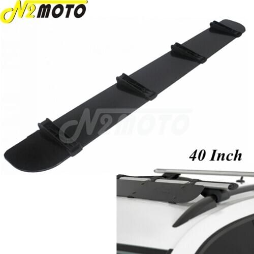 Universal Auto Car Top Roof Rack Wind Fairing Air Deflector Kit 40" Black Plastic Car Cargo Box Racks Windshield Wind Fairing