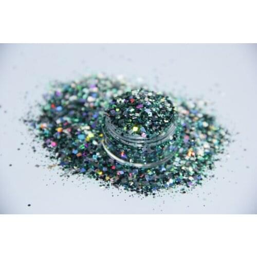 Solvent resistant Green Silver Black Metal Glitter Nail Art Tool Kit Acrylic UV Powder Dust gem Polish Nail Tool G433