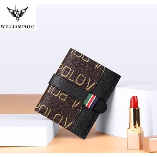 WILLIAMPOLO 2021 womens Mini Walltes PVC synthetic leather High capacity Multi-card Money purses lady purses casul card holder