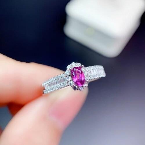 CoLife Jewelry 100% Natural Garnet Ring for Young Girl 3mm*5mm VVS Grade Garnet Silver Ring Fashion 925 Silver Garnet Jewelry