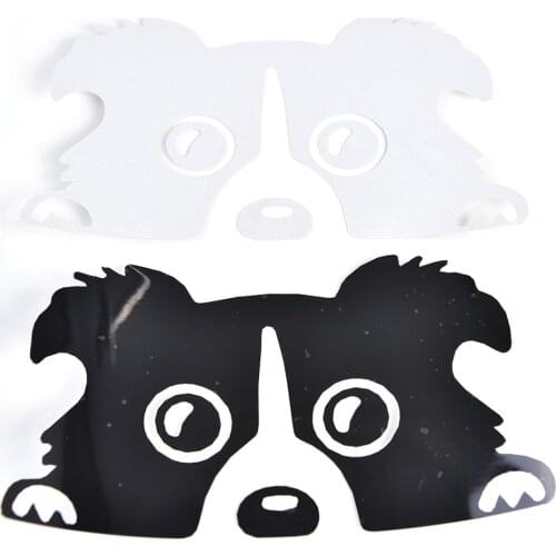 1PC 14*8cm New Design funny car stickers Peeking Border Collie Dog Vinyl Decals Truck Decor Car Door Body And Motorcyle