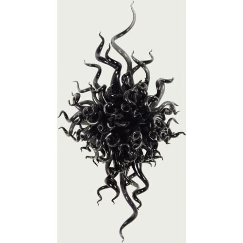 100% Mouth Blown Borosilicate Chihully Style Black Hand Blown Glass Wall Lighting