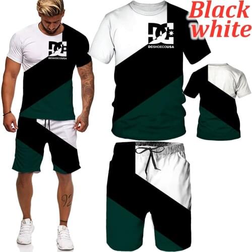 2 Sets Of Mens Casual Oversized T-shirt + Shorts 3d Printing Mens Suit Outdoor Sportswear Fitness Jogging Mens Clothing