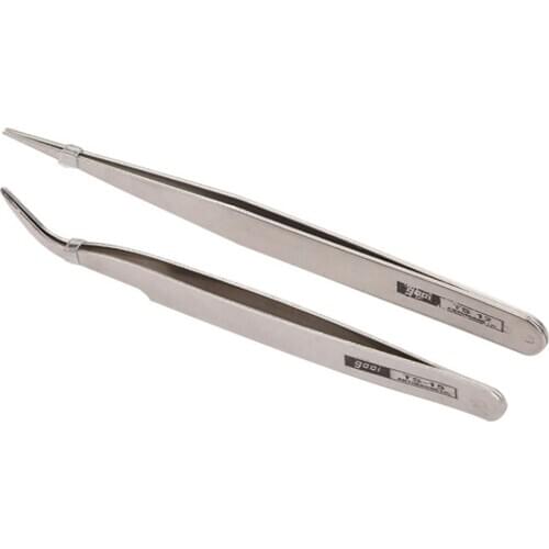 2Pcs/set Stainless Steel Eyelash Eyebrow Hair Removal Tweezer Nail Anti-static Face head Remover tweezers for eyebrows set tool