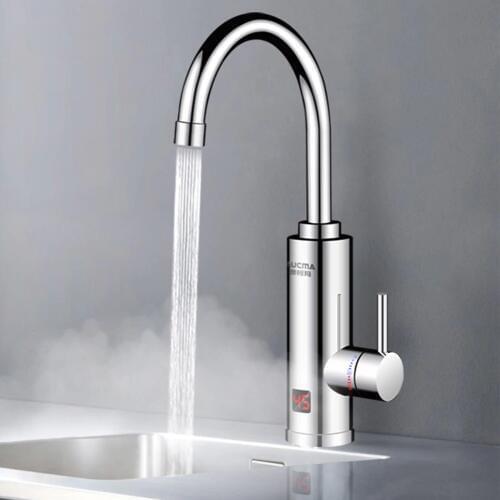 3000W Instant Electric Faucet Electric Water Heater Tap 360 Degree Rotation Kitchen Faucet with Temperature Display 220V