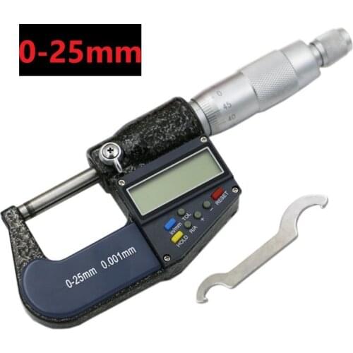 7-Key Electronic Digimatic Micrometer Indexing Card High Precision 0.001mm 0-25mm Scale Micrometer