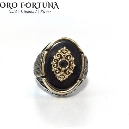 925 sterling Silver Men 'S Ring Black Oval Onix Stone Imperial Style Elegant Gift Classy Trendy New 2021 Model Unique Custom