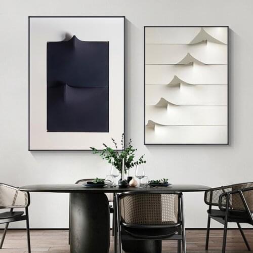 Abstract Line Black White Geometry Space Wall Art Canvas Painting Prints Nordic Pictures for Living Room Morden Decor