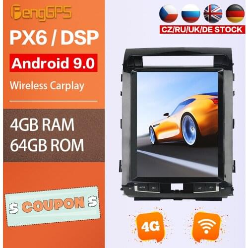 Car Stereo For Toyota Land Cruiser 2008-2015 Multimedia Headunit Radio Bluetooth WIFI GPS Navigation PX6 DVD Player Mirror Link
