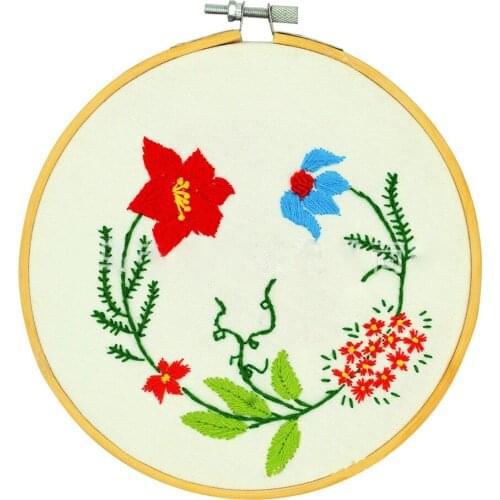 Bamboo Frame Embroidery Hoop Ring DIY Needlecraft Cross Stitch Machine Round Loop Hand Household Sewing Tools 5Sizes 1PCS