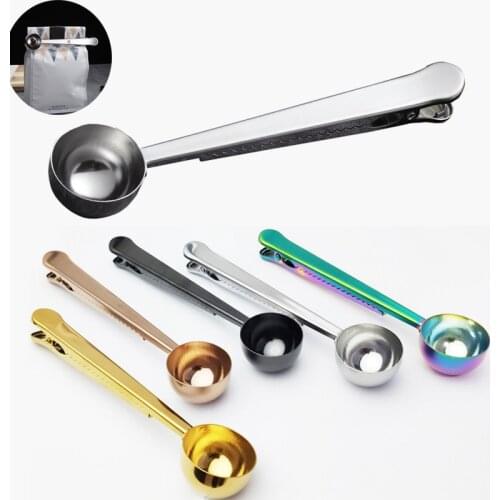 Tea Coffee Measuring Spoon Scoop with Clip Kitchen Supply Powder Measuring Tools Good Sealing and Keep Fresh Delicious