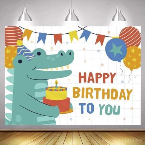 Dinosaur Cosplay Birthday Theme Party Backdrops Star Balloons Cake Smash Kids Dinner Table White Background Photography
