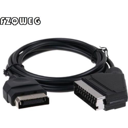 FZQWEG 10 pcs Black 1.8M/6FT 24Pin RGB Scart AV Cable Lead Audio Video Connector for XBOX Classic console