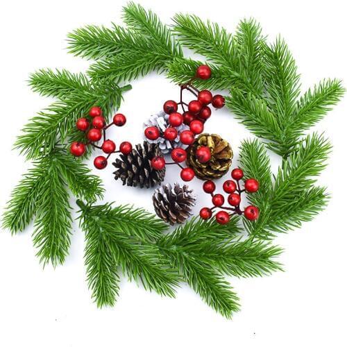 10PCS Artificial Plants Decorative Flowers Home Decoration Christmas Floristics DIY Gifts Candy Box Bridal Accessories Clearance