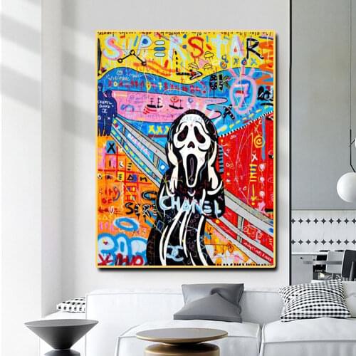 Graffiti Art Van Gogh Oil Painting On Canvas Print Scream Poster Wall Art For Living Room Home Cuadros Decor Gifts