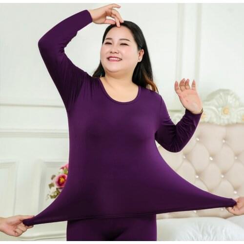 JULYS SONG Plus Size XL-6XL Womens Thermal Underwear Set Cotton Plus Vevet Long Johns Ladies Winter Warm Slim Shaper Female