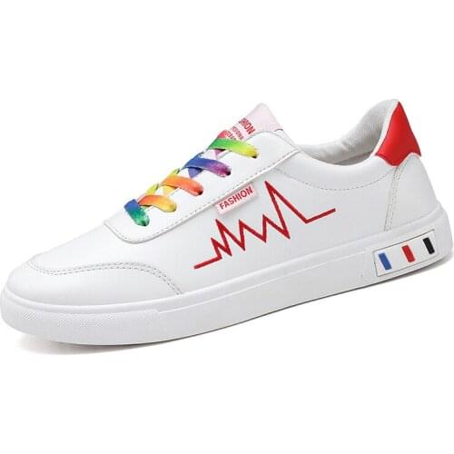 High Quality Men Brand Flat White Shoes Footwear Fashion Man Vulcanized Shoes Male Skateboard Lace-up Casual Sneakers Tenis 2021