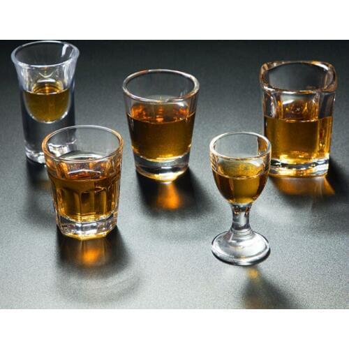 Set Of 6Pcs Shot Glass Bullet Cup Transparent Small Capacity Lead Free Glass Liquor White Wine Goblet Bar Restaurant Household
