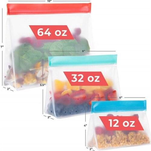 100Pcs/Lot Food Storage Containers Set Fresh Bags Zip Silicone Reusable Lunch Fruit Leakproof Cup Freezer Random Colors