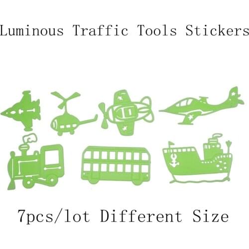 Wall sticker DIY poster Luminous Stickers traffic tools wall stickers fluorescent wall stickers for kids rooms home decor 7pcs