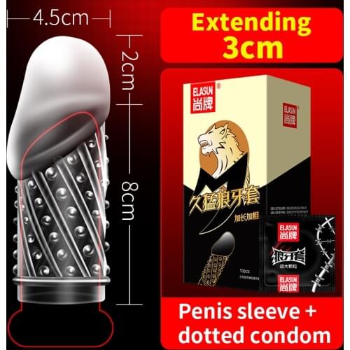Penis Sleeve Cock Delay Covers Big Dotted Condoms For Men Dick Crystal Extender Spike Latex Condom Adult Sex Toys Longer Lasting