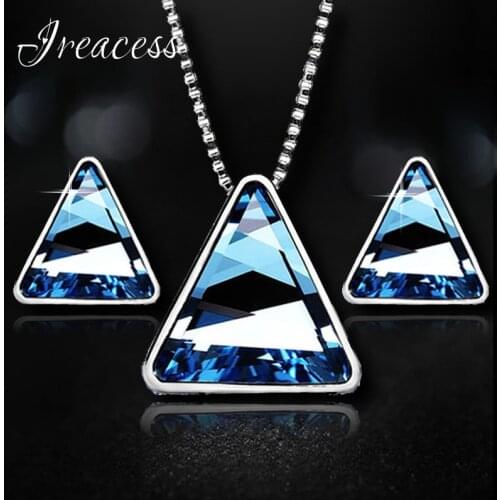 IREACESS New Arrival Wedding Jewelry Sets with fashion Genuine SWA Element Austrian Crystal Necklace Earrings Set jewelry