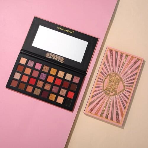 Coco Urban 32 color earthen bead matte eye shadow palette Nude paletas para ojos diamond, sombras de ojos en tonos holográficos