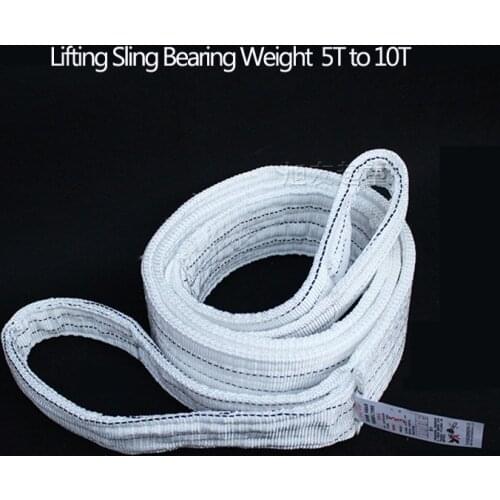 Suitable for lifting Heavy Objects Bearing Weight 5 T to 10 Tons Industrial Crane Lifti Tools Flat Eye Webbing Sling Belt