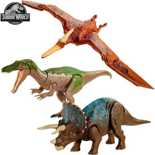 Genuine Mattel Jurassic World Sound Simulation Dinosaur Triceratops Carnivorous Cryolophosaurus Boy Genuine Toy