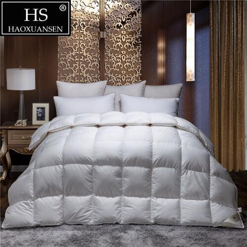 HS Filling Power 800 High density Cotton Viscose Blende 80S Fabric Goose Down Quilt King Queen Size White Duvet Winter