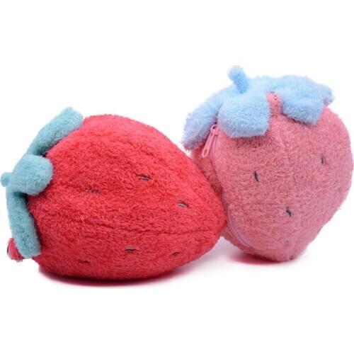 Cuet 22cm plush Strawberry shape wallet Travel bag stuffed soft pretty good quality christmas Romantic gift for kid lover