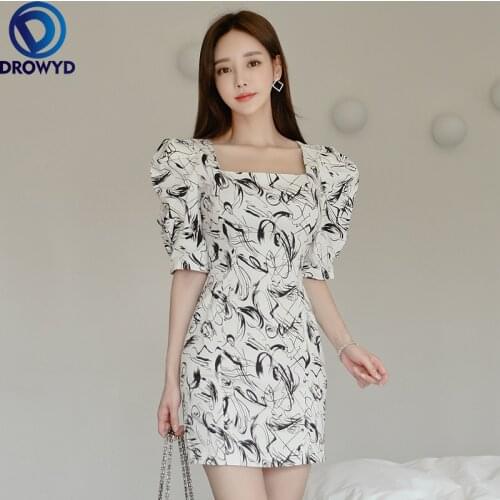 Sexy Print Summer Dress 2021 Short Sleeve Skinny Women Dress Slim Bodycon Mini Dresses Chic Robe Femme New Party Vestidos S-XL