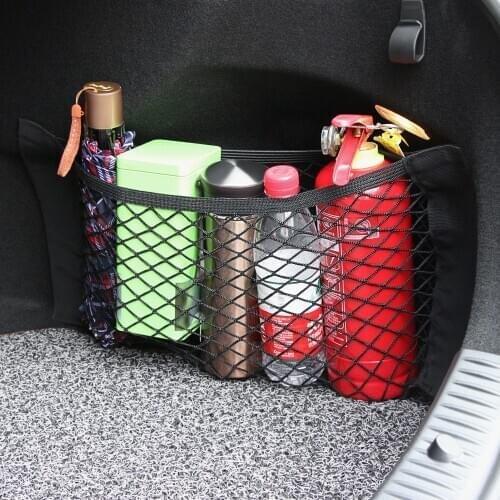 Car Seat Back Storage Mesh Net Bag Trunk Organizer for peugeot 206 207 307 308 407 508 for Mitsubishi asx lancer outlander