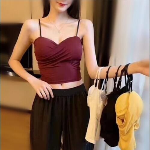 Summer Women Tops Ladies Strap Crop Top Bras Tube Chest Wrap Bandeau Black White Green yellow Red Girl Underwear Tube Tops Dress