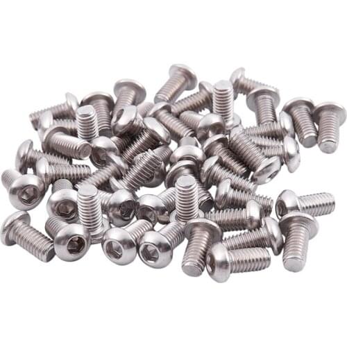 M6x12mm Stainless Steel Hex Socket Button Head Screws 50 Pcs
