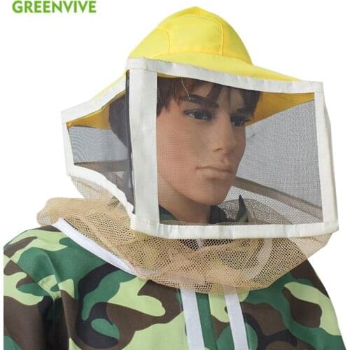 High Quality Square Folding Beekeeping Farm Protective Full Face Hat Fiber Beekeeper Tool Sting-Less Binding Square Folding Veil