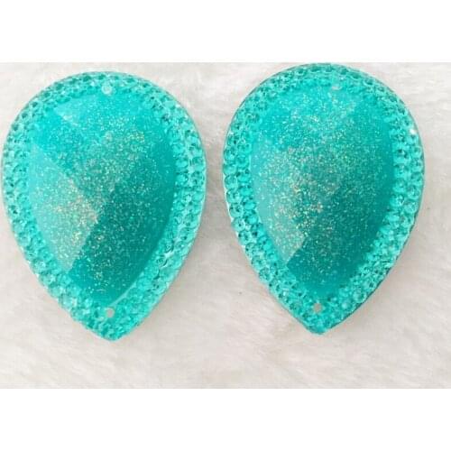 Top Grade 30*40mm Shiny Drop 2 Hole Sew On Rhinestone Sewing Crystal Stone Women DIY Jewelry For Wedding Dress Clothes -E785