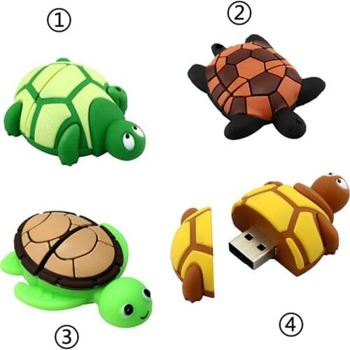 Animal Usb Flash Drive 32GB 64GB Pendrive 128GB Usb Stick Cute Tortoise Memory Stick Pen Drive 16GB 8GB 4GB Real Capacity