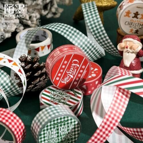 1.5cm*3M Christmas Grids DIY Decorative Masking Washi Tape Decoration