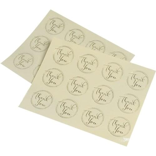 1200pcs/lot Cute Round Bronzing Thank you Handmade Adhesive Kraft Seal Sticker for Baking Transparent Label Stickers DIY Gift