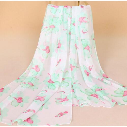 2019 New style chiffon fashion joker printing flower Scarf For Women Wrap Shawl Stole 121