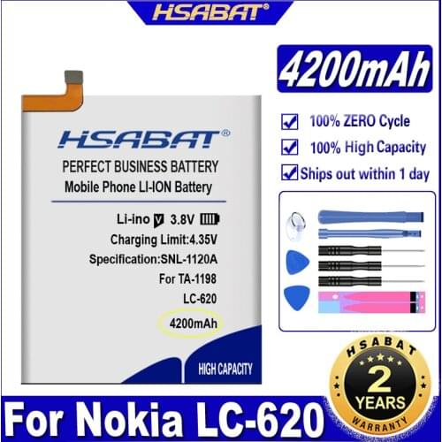 HSABAT LC-620 4200mAh Battery for Nokia 6.2 7.2 TA-1198 TA-1200 TA-1196 Batteries
