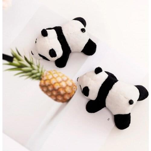 Cartoon Animal Panda Brooch Plush Toy Panda Figurine Doll Pin Bag Accessories Birthday Gift for Girl Friend