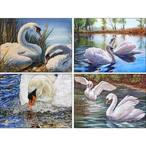 Diamond Embroidery Animal Rhinestones Diamond Painting Set Swan Full Drill Square Round Cross Stitch New Arrival Home Decor