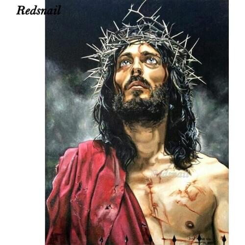 3d photo Custom diy diamond painting Jesus Crucifixion,full mosaic diamond embroidery abstract portrait icons home art EE805