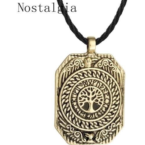 Viking Amulet Pendant Valknut Odin Raven Tree Of Life Necklace Viking Runes Norse Scandinavian Jewelry Women Talisman Necklace
