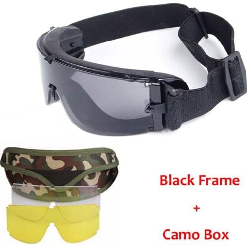 Army Tactical Glasses Airsoft Paintball Shooting Windproof Military Tactical Goggles Anti-UV Mens X800 Protection Glasses
