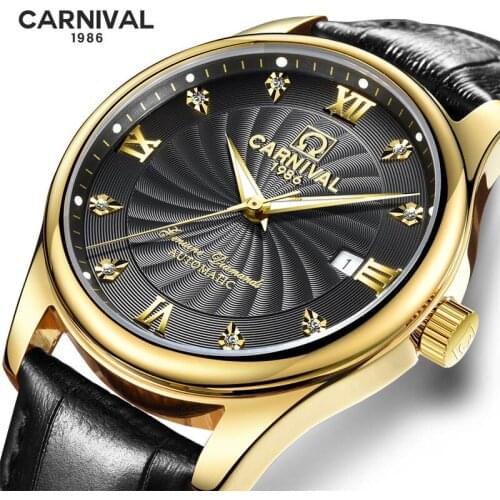 Switzerland CARNIVAL Automatic Mechanical Watch Men Sports Mens Watches Wristwatches Waterproof relogio masculino 2021 NEW